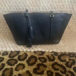 Tory Burch Black Textured Tote